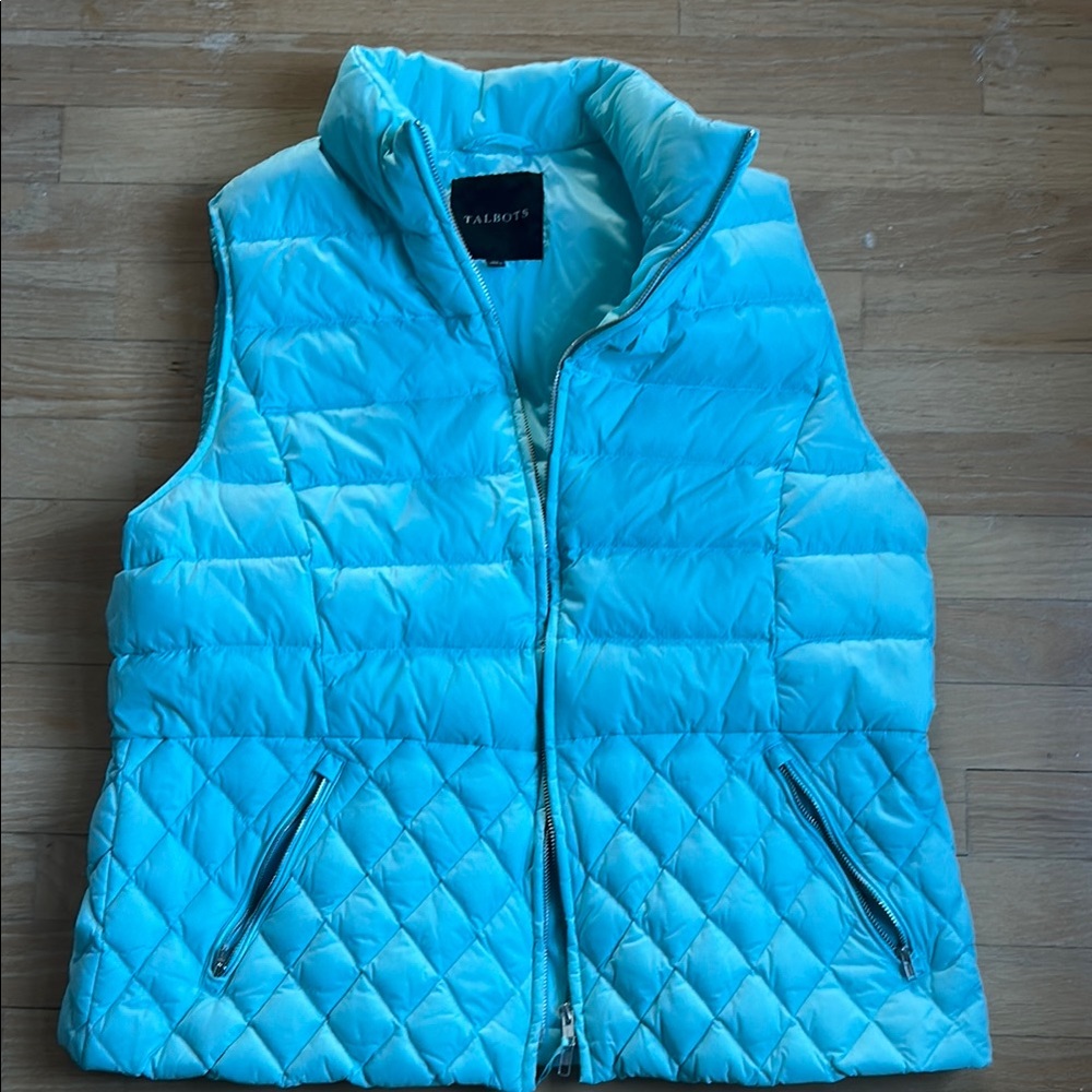 Talbots Light Blue Quilted Puffer Vest
